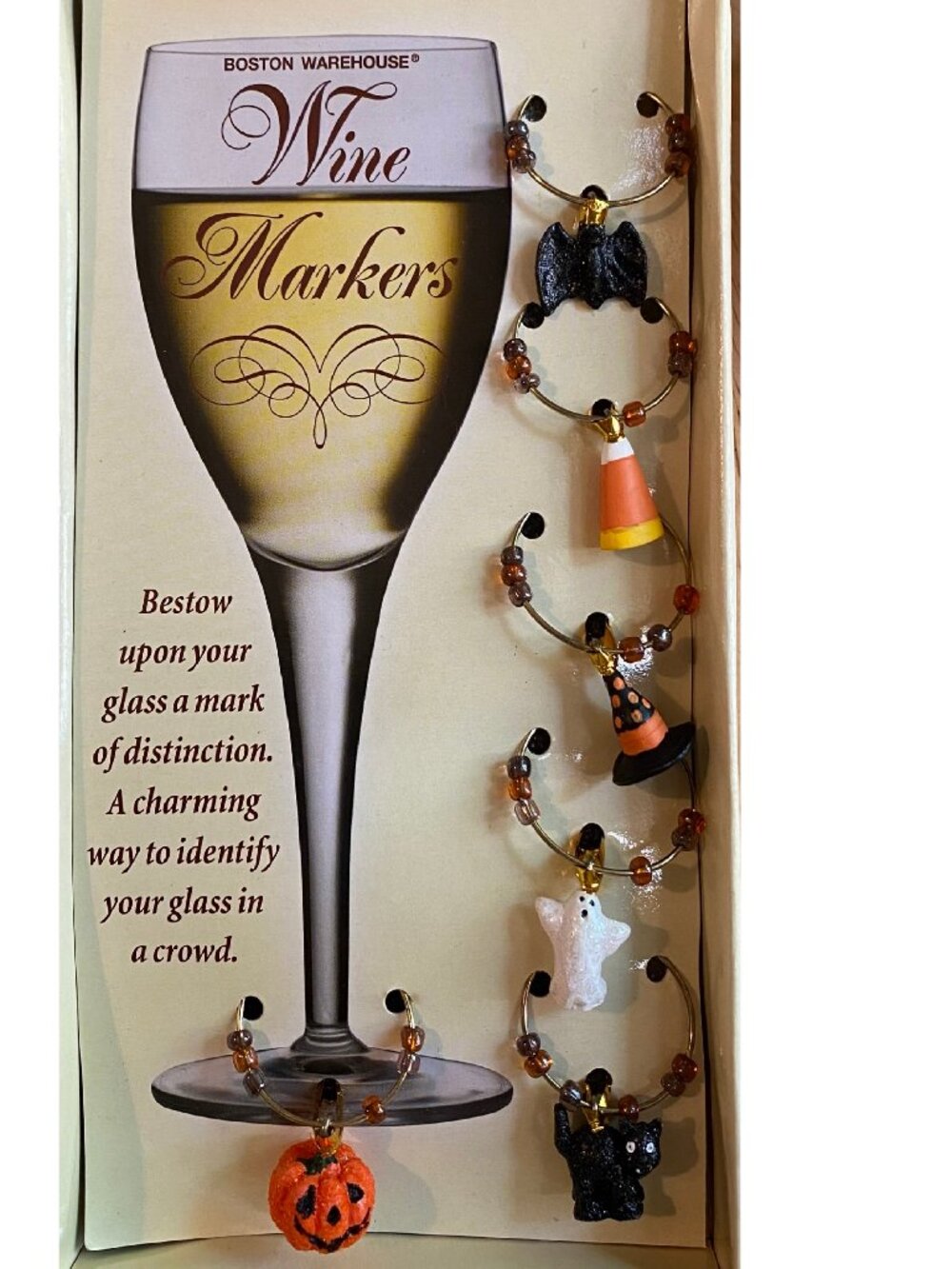 Set of 6 NEW Halloween Drink Markers Boston Warehouse